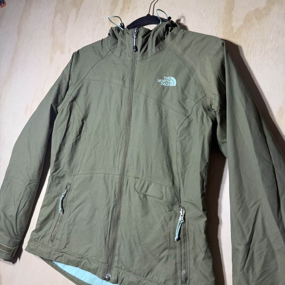 The North Face HyVent Women’s Small Hooded Jacket Olive Green Outdoor - Picture 2 of 12